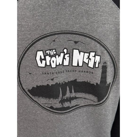 The Crow's Nest Santa Cruz Yacht Harbor Black Gray Hoodie Sweatshirt Unisex SZ S - Picture 4 of 7